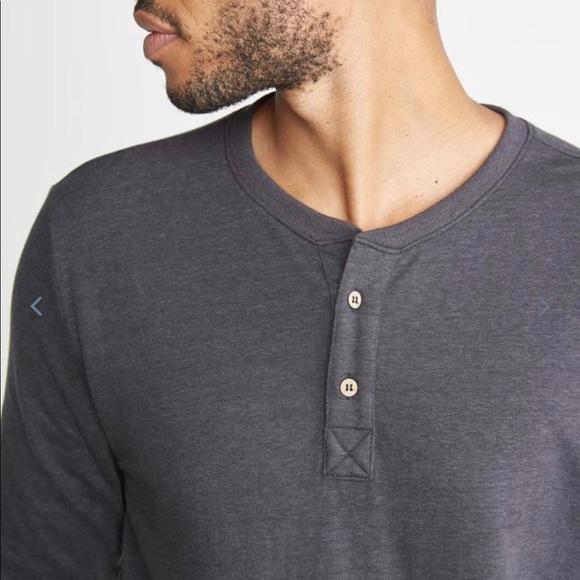 Marine Layer Double Knit Henley-Faded Black - Picture 3 of 8
